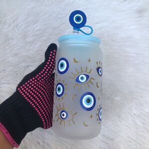 Blue eye glass can 16oz